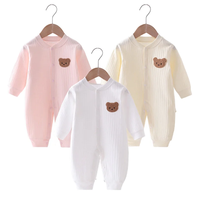 Baby Solid Cotton Spring Jumpsuit
