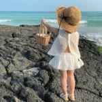 Girls' White Openwork Lace Summer Set — Image 3