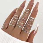 23-Piece Sparkling Zircon Ring Set
