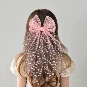 Girls' Lace Long Hair Accessory with Bow