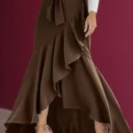 تنورة حورية بخصر عالٍ سادة