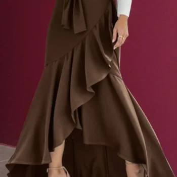 Solid High Waist Mermaid Skirt