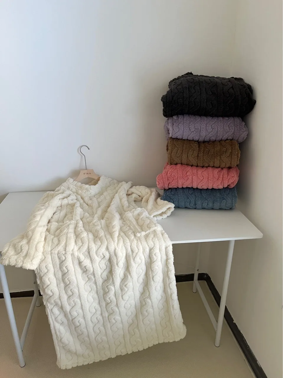 Warm Flannel Knee-Length House Robe Set