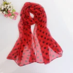 Polka Dot Chiffon Scarf — Image 4