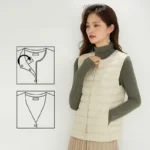 Lightweight Sleeveless Down Vest with Full Opening and Pockets — Image 3