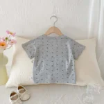 Girls' Pearl Short Sleeve Summer Top with Bow — Image 2
