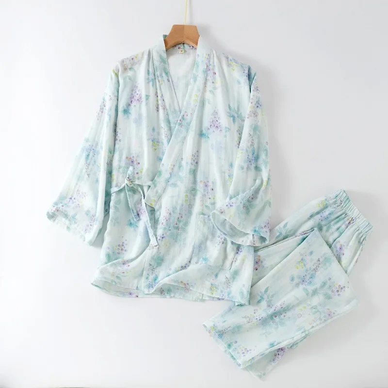 2-Piece V-Neck Floral Cotton Pajama Set