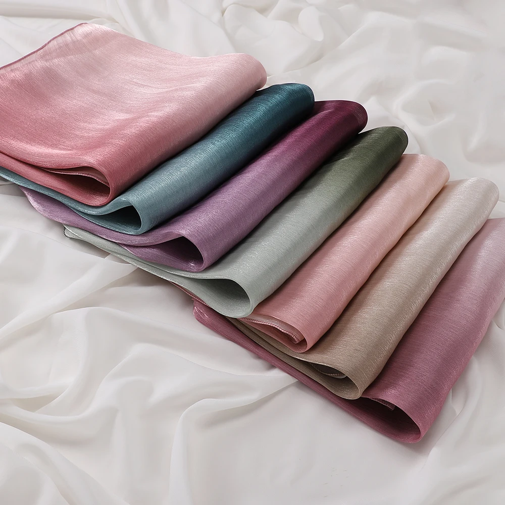 Two-Tone Shiny Satin Shawl