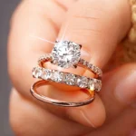 3-Piece Shiny Round Stone Ring Set — Image 5