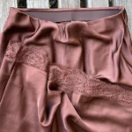 Satin Maxi Skirt with Lace Trim — Image 6