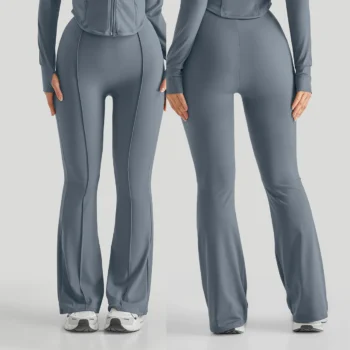 Flared Yoga Pants with Elastic Waist