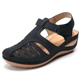 Retro Leather Hollow-Out Summer Sandals