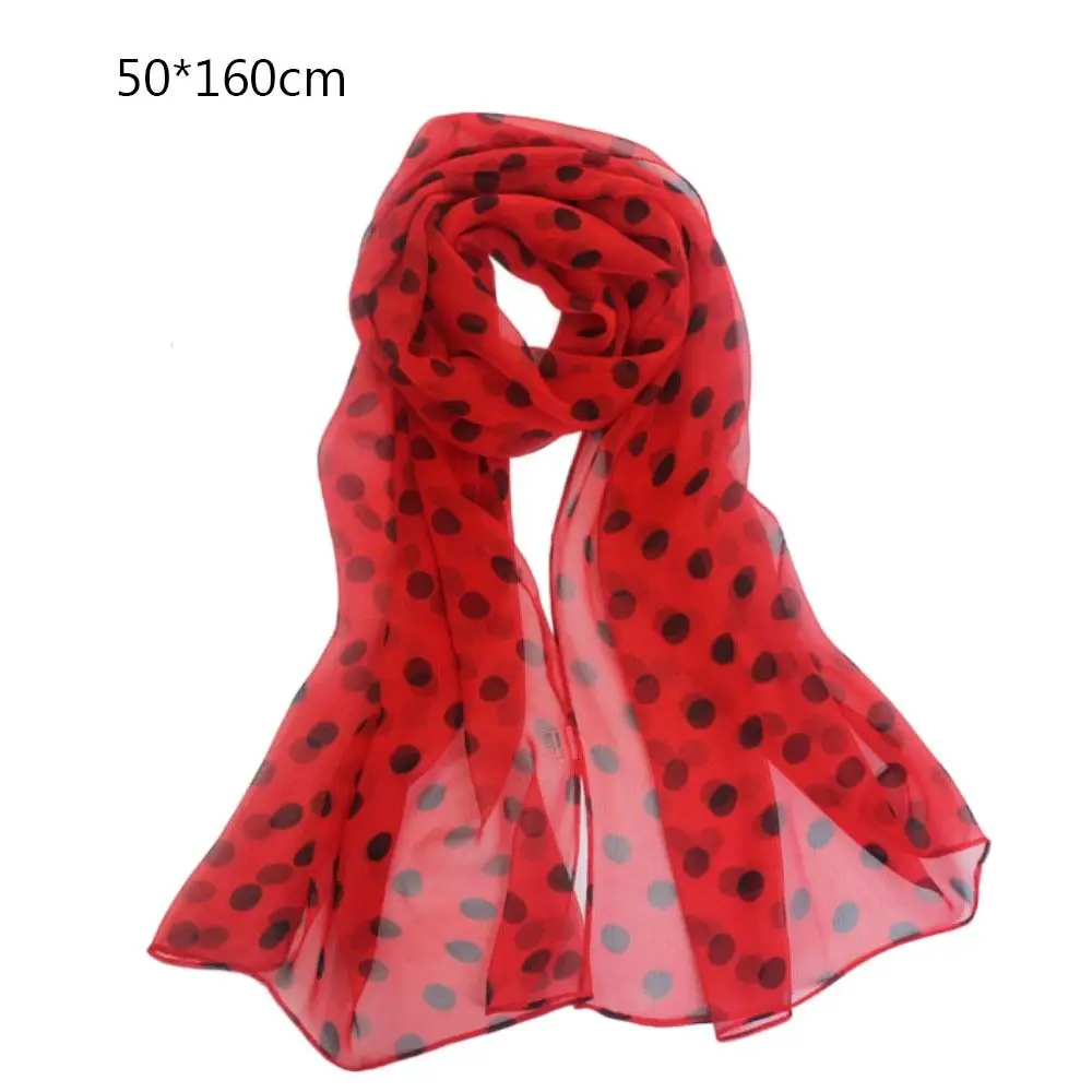 Polka Dot Chiffon Scarf — Image 8
