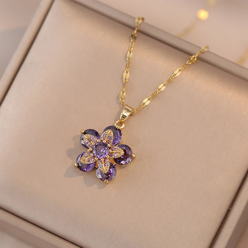 Crystal Floral Necklace — Image 13