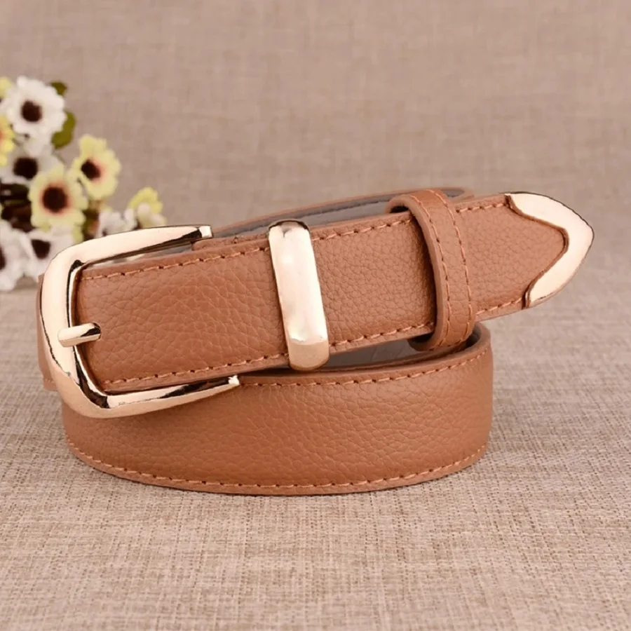 Women's White Leather Belt for Pants