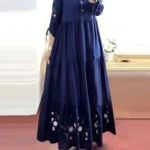 Floral Abaya with Three-Quarter Sleeves — Image 3