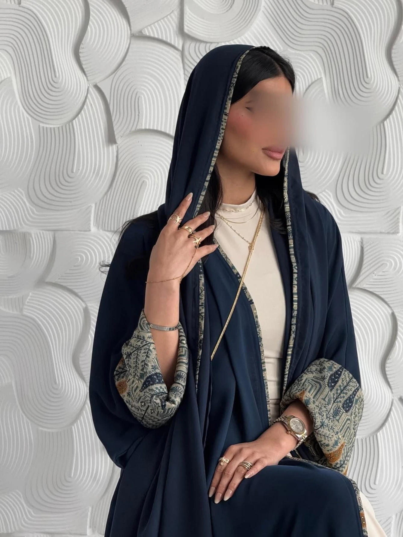 طقم عباية وطرحة من قطعتين