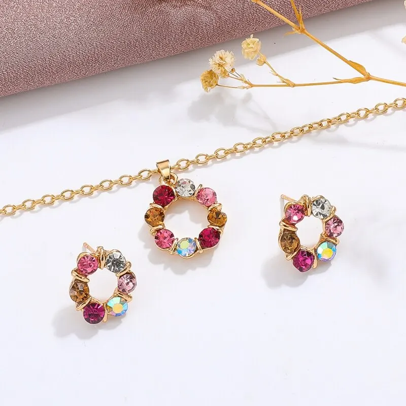 3-Piece Gold-Tone Necklace and Earring Set