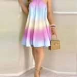 Boho Floral Backless Halter Spring Dress — Image 4