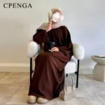 Warm Corduroy Abaya for Winter — Image 4