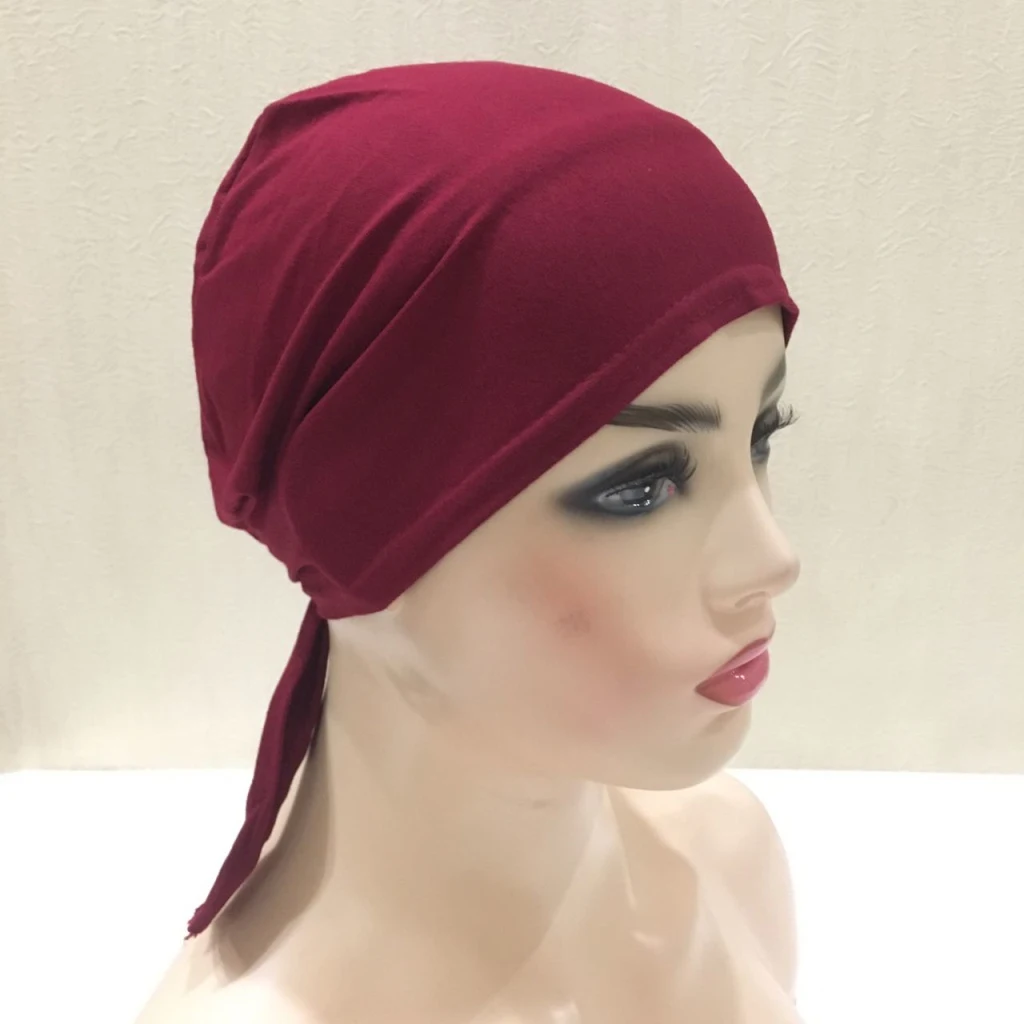 عمامة قطنية سادة برباط خلفي