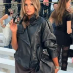 جاكيت جلد صناعي بأكمام طويلة — صورة 3