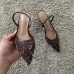 Slingback Heels with Beaded Embroidery — Image 5