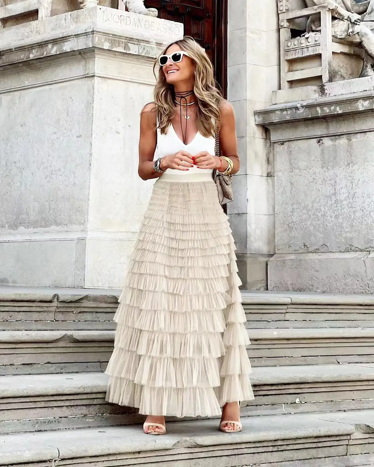 Long Puffy Tulle Skirt