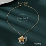 Metal Necklace with 3D Flowers — Image 6