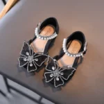 Girls' Rhinestone Summer Sandals with Bow — Image 2