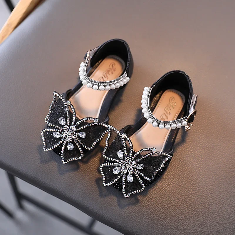 Girls' Rhinestone Summer Sandals with Bow