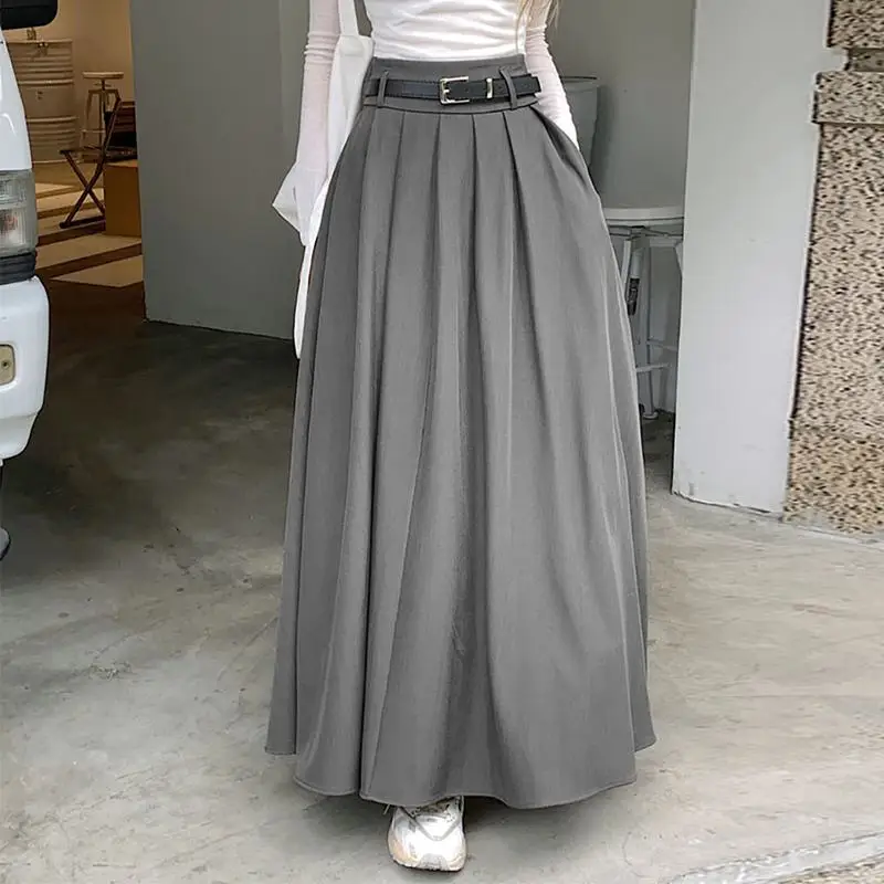 High Waist Pleated Skirt with Wide Swing — Image 12
