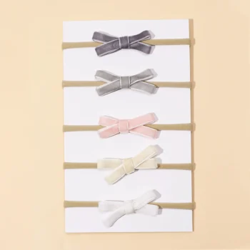 Baby 5-Piece Velvet Set with Bow
