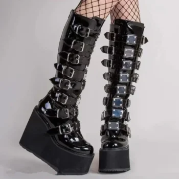 High-Heel Wedge Boots