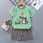 Kids' Set with Striped Excavator Print — Image 6