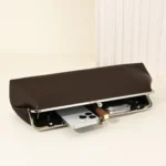 Faux Leather Evening Bag with Clasp — Image 4