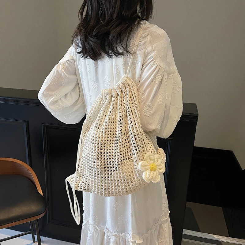 Large Bohemian Knit Shoulder Bag