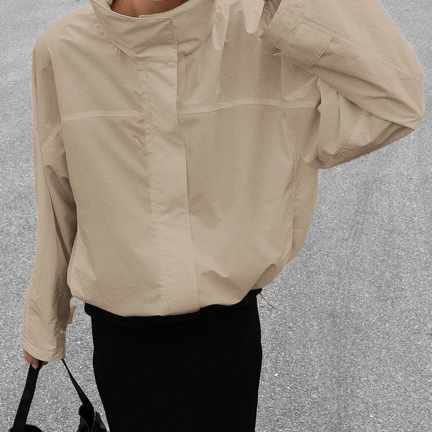 Turtleneck Autumn Jacket with Zipper