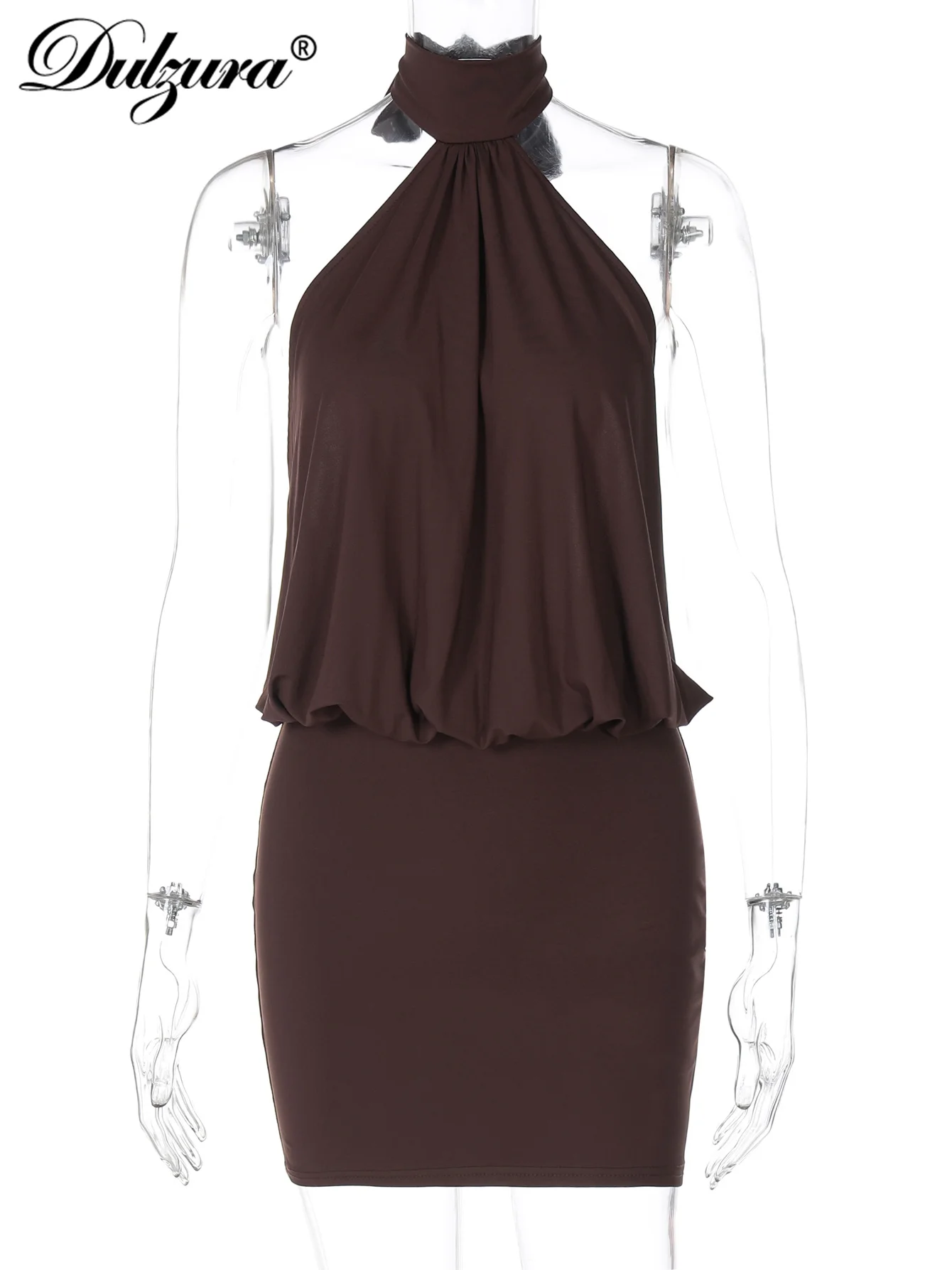 فستان صيفي برباط وحمالة رقبة