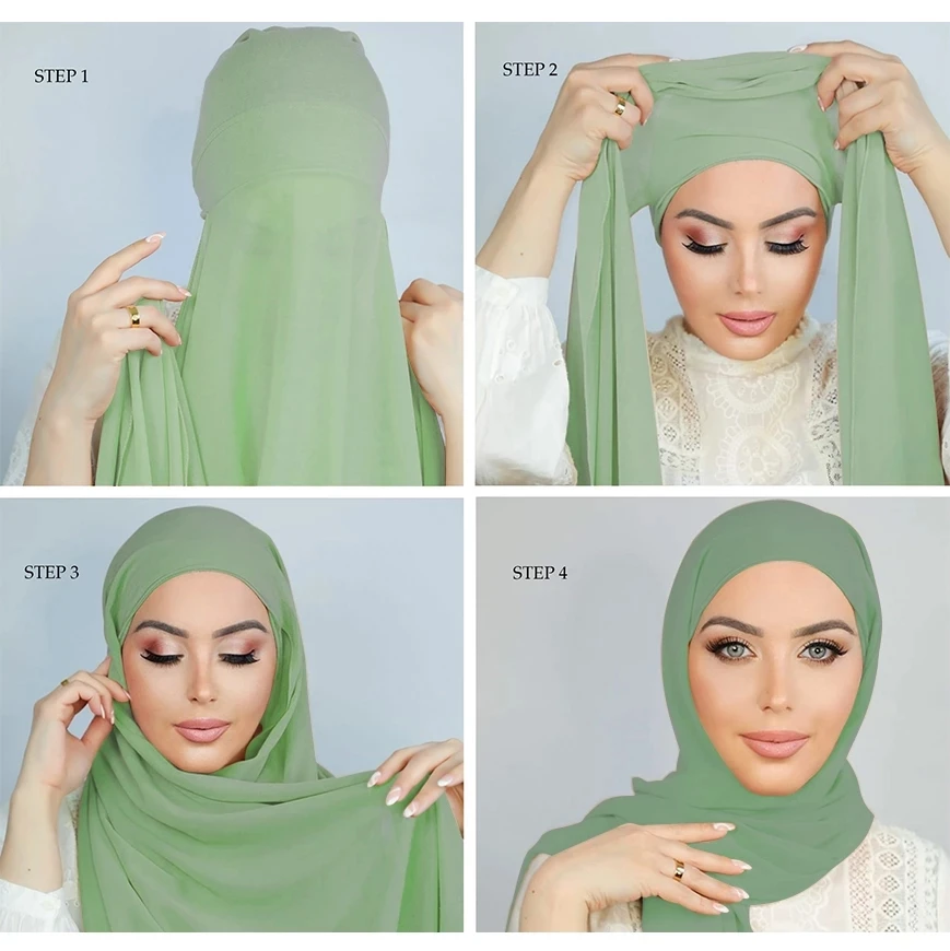 Chiffon Instant Hijab with Underscarf