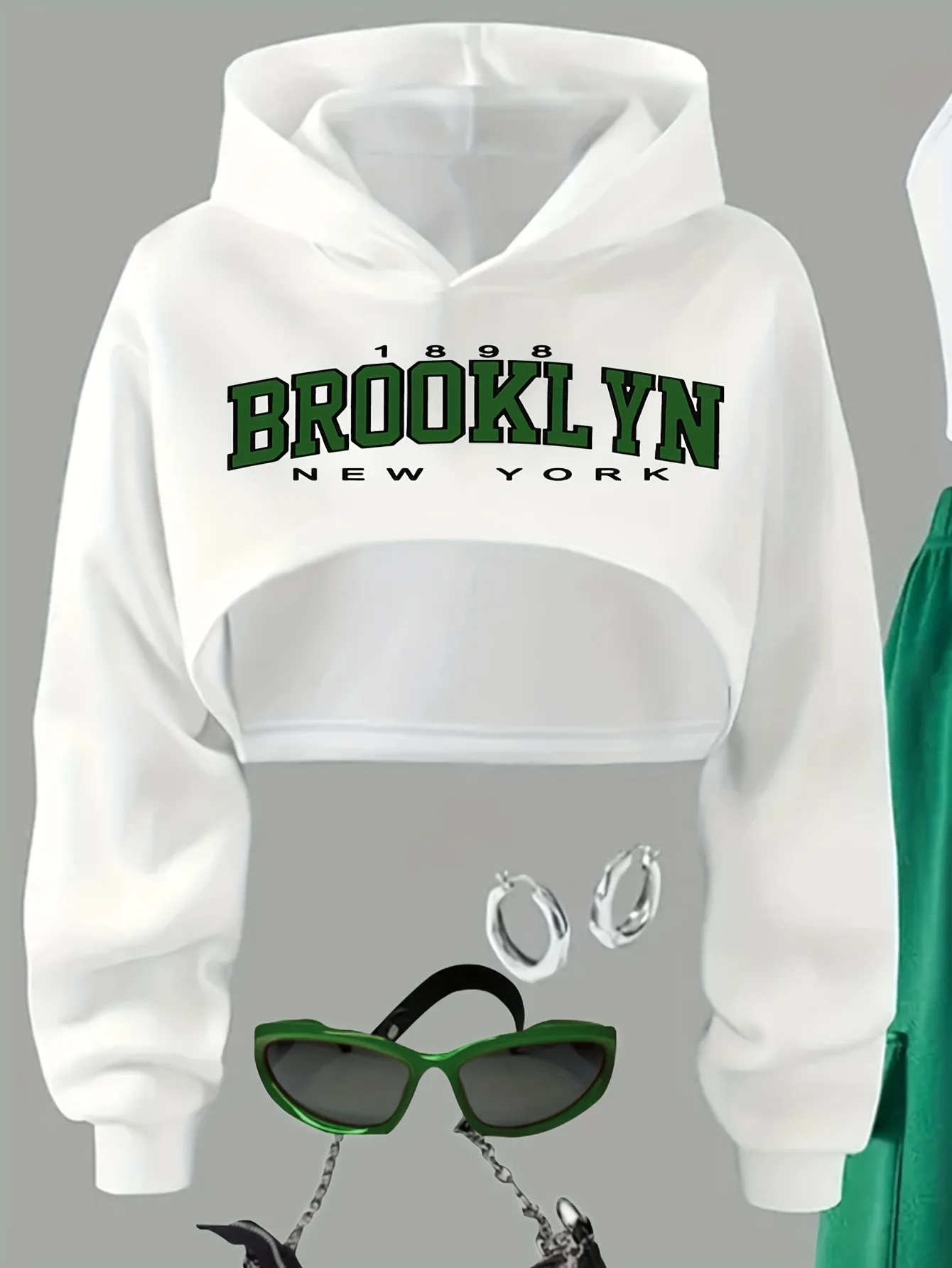 Girls' 3-Piece Set with Cropped Hoodie