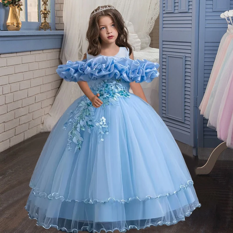 Girls' Elegant Long Dress