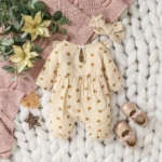 Baby Long Sleeve Romper with Bow — Image 2