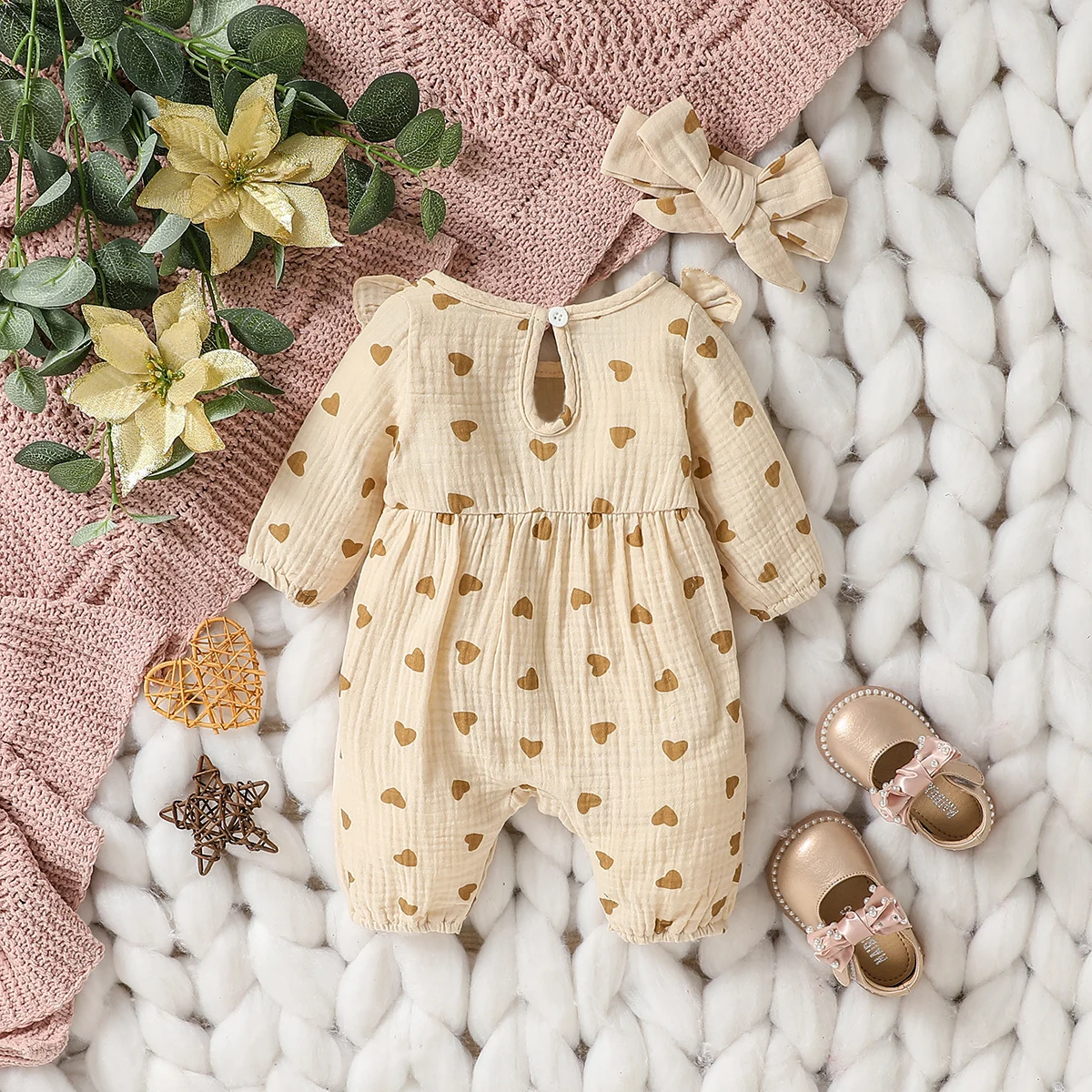 Baby Long Sleeve Romper with Bow