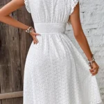 V-Neck Dress with Ruffled Sleeves — Image 3