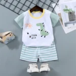 Kids' Striped T-Shirt and Shorts Set — Image 3