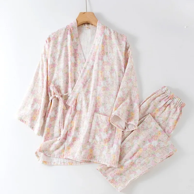 2-Piece V-Neck Floral Cotton Pajama Set