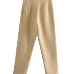 High Waist Straight Pants with Pockets and Front Zipper — Image 5