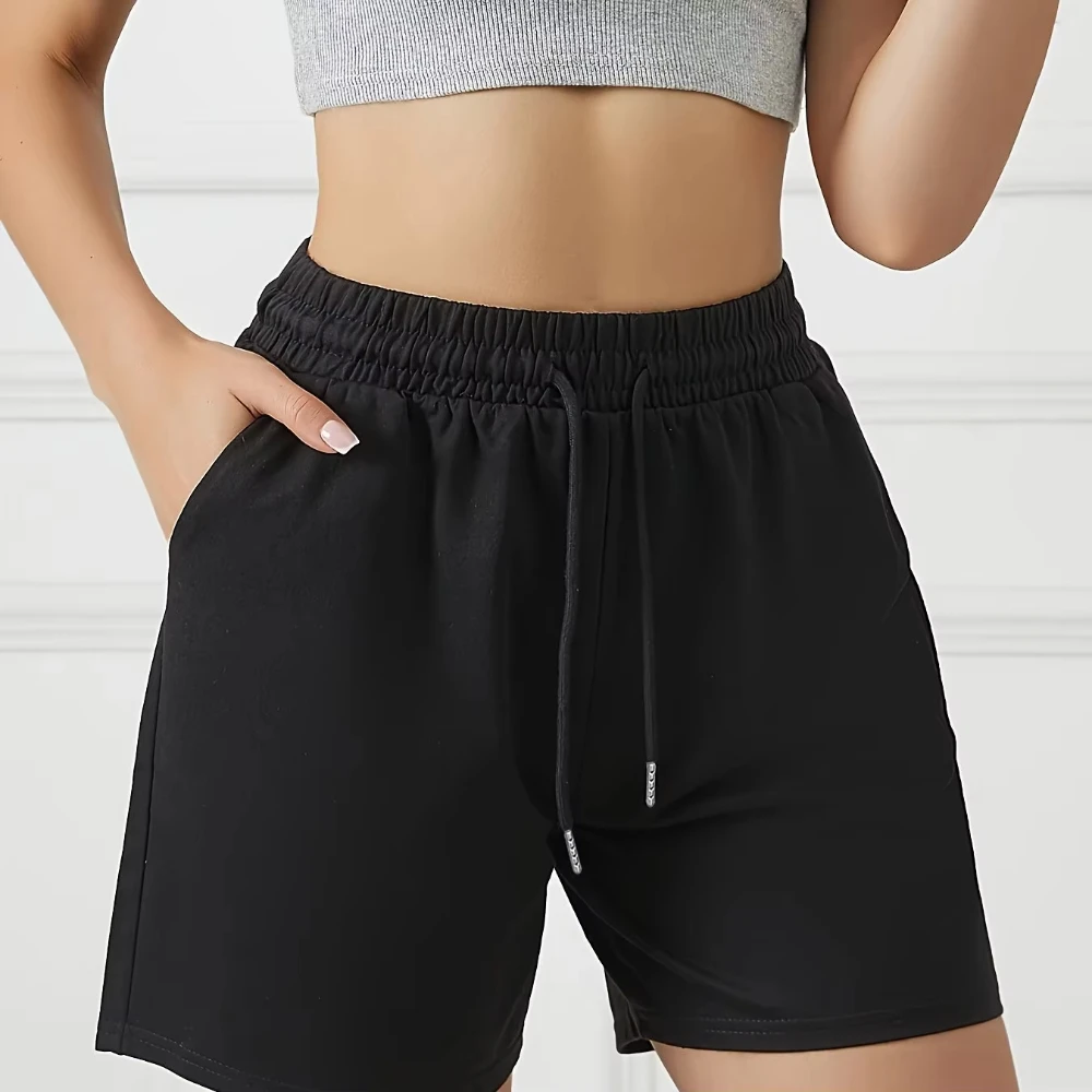 Loose Summer Shorts with Side Pockets and Comfy Elastic Waist