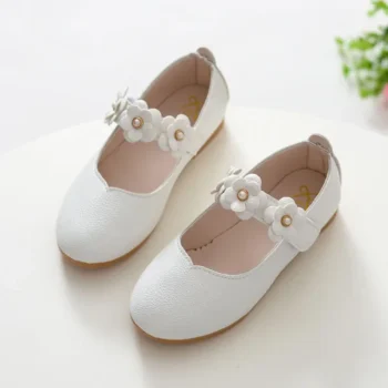 Girls' Korean-Style Leather Shoes